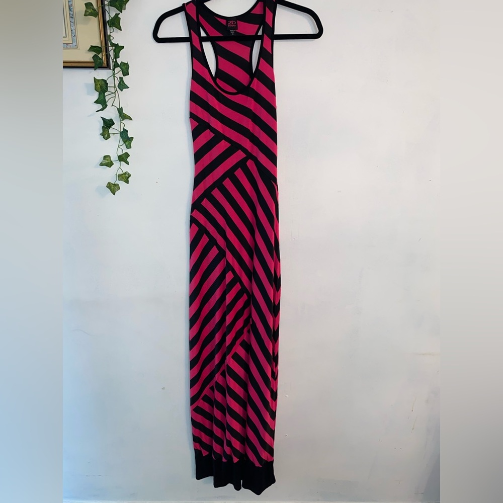 Pink And Black Striped Maxi Dress by 2B bebe